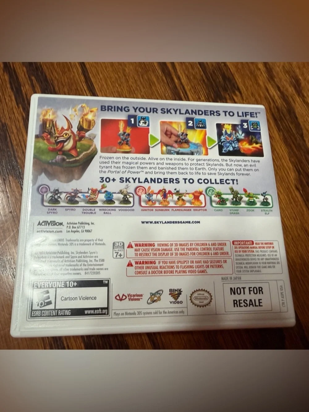 Nintendo 3DS Skylanders EMPTY Case w/ Manual ONLY No Game Spyro's Adventure